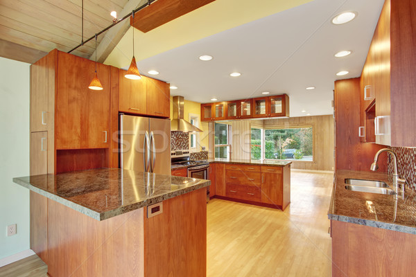 Beautiful kitchen with marble counters. Stock photo © iriana88w