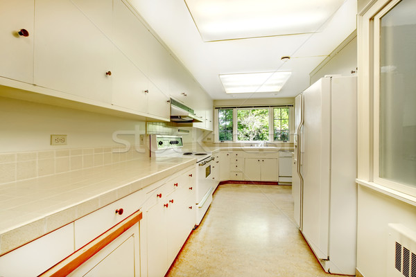 Bianco semplice vecchio interno cucina americano storico Foto d'archivio © iriana88w