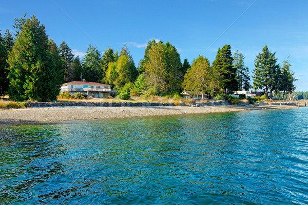 Waterfront house in Northwest with water and fall beach.  Stock photo © iriana88w
