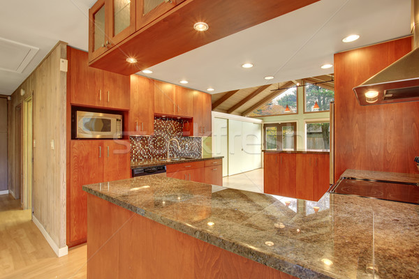 Beautiful kitchen with marble counters. Stock photo © iriana88w