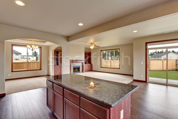 Traditional kitchen with dark hardwood floor. Stock photo © iriana88w