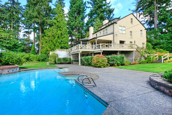 Brun extérieur de la maison été jardin piscine [[stock_photo]] © iriana88w