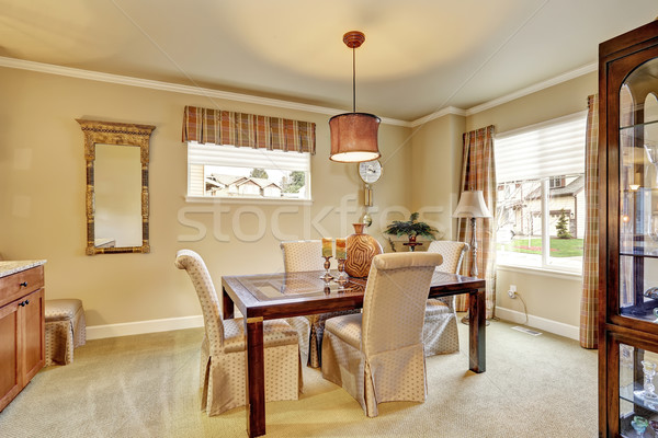 elegant dinning room with carpet and table. Stock photo © iriana88w
