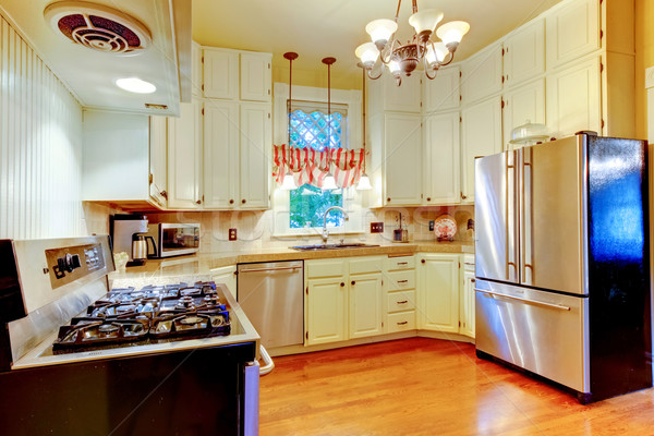 Large white kitchen in an old AMerican house. Stock photo © iriana88w