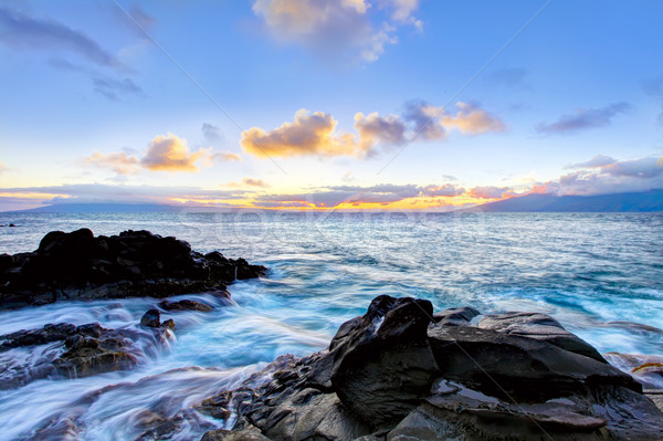 île falaise côte ligne océan Hawaii Photo stock © iriana88w