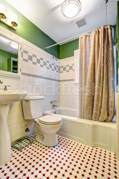 Stock photo: Bathroom inteiror with tile wall trim