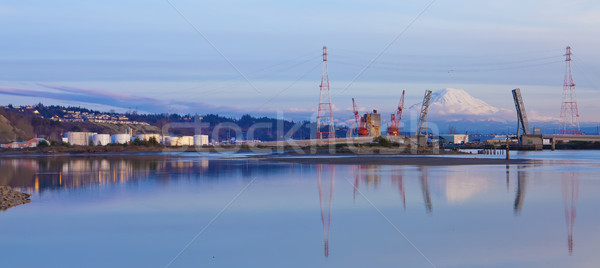 Port pétrolières montagnes ouvrir doubler pont Photo stock © iriana88w