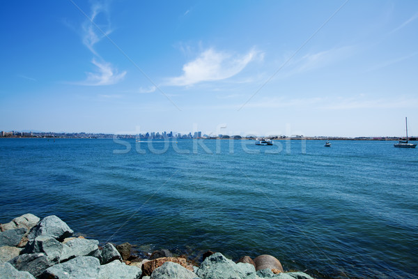 San Diego linha do horizonte beira-mar oceano céu edifício Foto stock © iriana88w