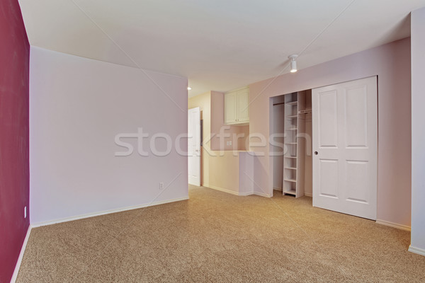 nice unfurnished bedroom with a purple wall. Stock photo © iriana88w