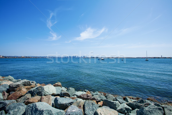 San Diego linha do horizonte beira-mar oceano céu edifício Foto stock © iriana88w