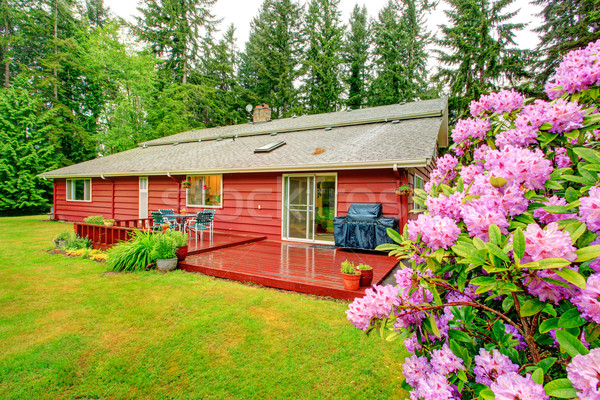 Countryside house with walkout red deck.   Stock photo © iriana88w