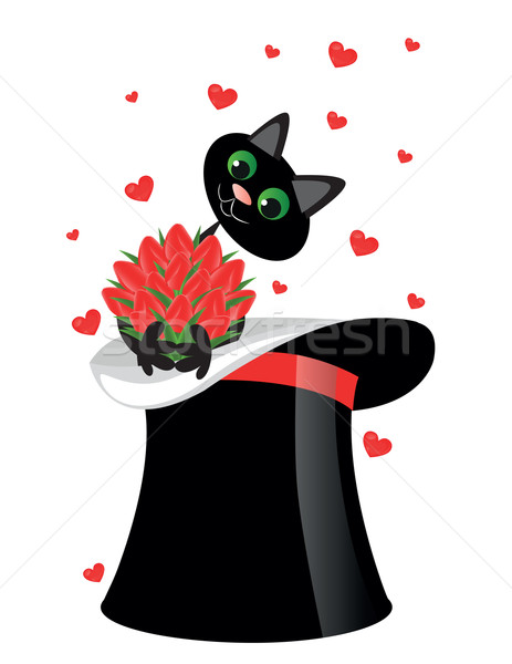 cat holding a flowers Stock photo © Irinavk