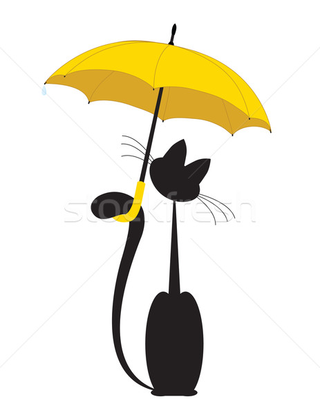 Kot parasol gry snem biały szczęśliwy Zdjęcia stock © Irinavk