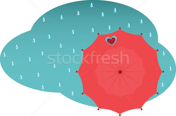 Stock fotó: Eső · esernyő · kék · cseppek · sötét · természet
