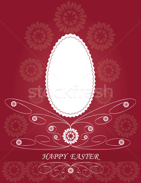 Foto stock: Pascua · huevo · de · Pascua · flores · rojas · flores · arte · hojas