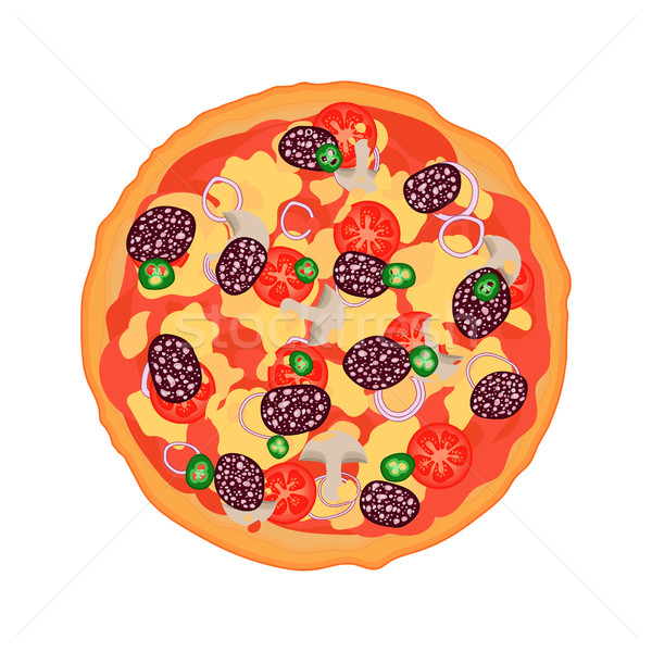 Flat Italian pizza  Stock photo © Irinka_Spirid