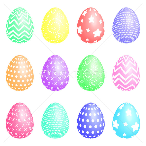набор пасхальных яиц Пасху ярко яйца Сток-фото © Irinka_Spirid