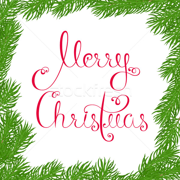 [[stock_photo]]: Carré · cadre · sapin · joyeux