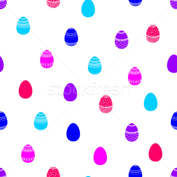 Foto d'archivio: Pasqua · pattern · senza · soluzione · di · continuità · luminoso · decorato · uova