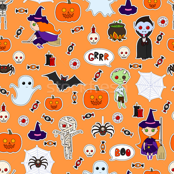 Stock photo: Seamless pattern Halloween