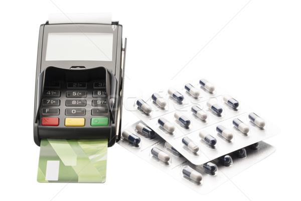 Hitelkártya tabletta hólyag debitkártya internet orvosi Stock fotó © ironstealth