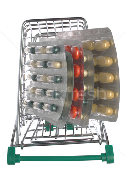 Top view shopping cart with different pills Stock photo © ironstealth