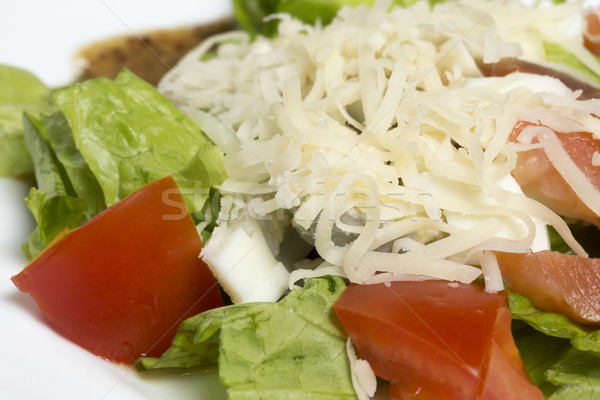 Foto d'archivio: Primo · piano · insalata · verdura · pesce · alimentare