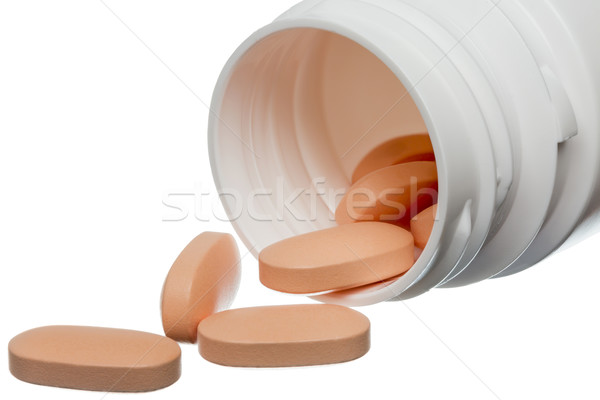 Pill bottle medicine on white background Stock photo © ironstealth