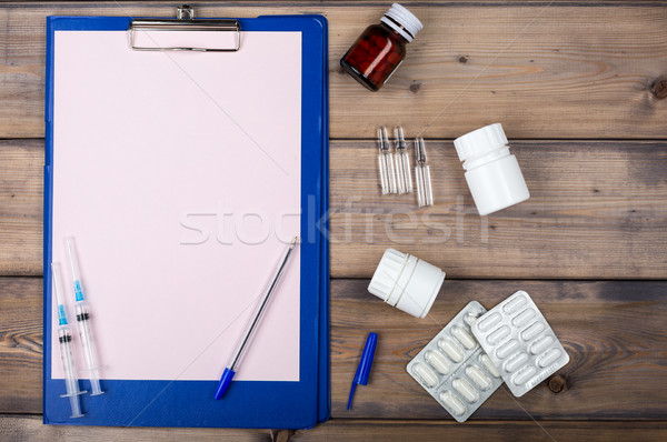 Blank page and various drug packaging Stock photo © ironstealth