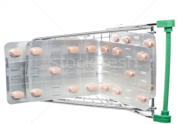 Bolt kosár pasztell tabletták üzlet egészség Stock fotó © ironstealth