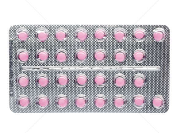 The pink pills in a blister Stock photo © ironstealth