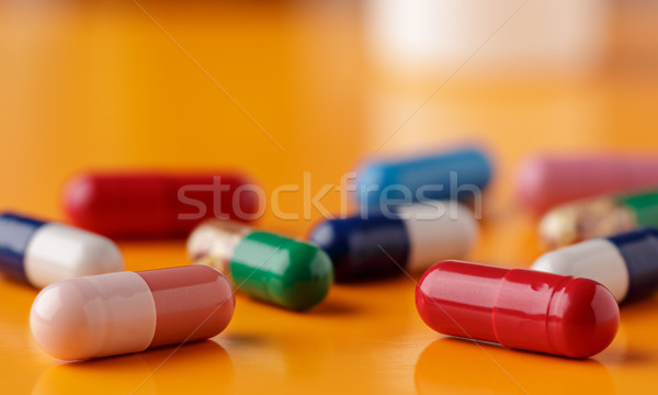 ストックフォト: 錠剤 · 色 · オレンジ · 医療