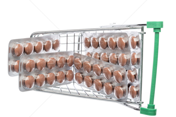 Shop cart with brown pills blisters  Stock photo © ironstealth