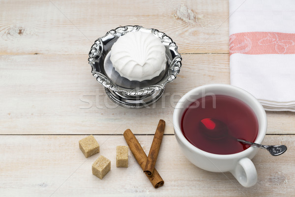 Сток-фото: Кубок · красный · чай · тростник · сахар · корицей