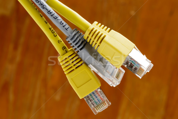 Four telecommunication cable with connector RJ45 Stock photo © ironstealth