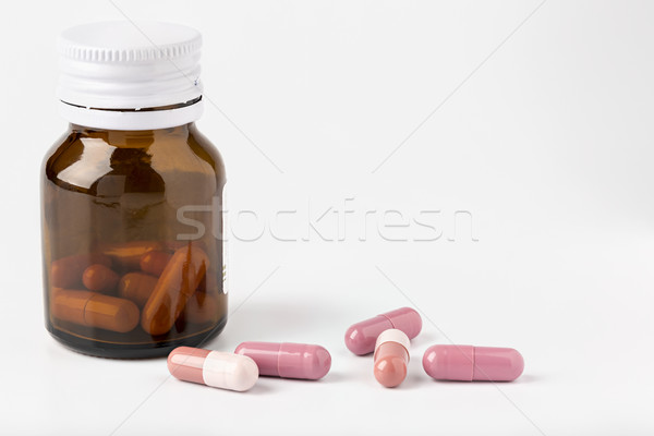 Foto d'archivio: Rosolare · vetro · pillola · bottiglia · medicina · capsule