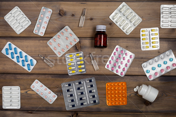 Setup from various pill bottles an blister pack Stock photo © ironstealth