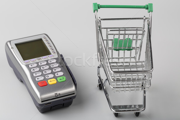 Credit card machine with empty shopping cart Stock photo © ironstealth