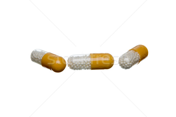 Foto d'archivio: Pillole · capsula · isolato · bianco · sfondo