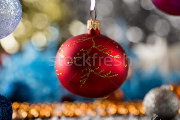 紅色 聖誕節 球 模糊 新 商業照片 © ironstealth