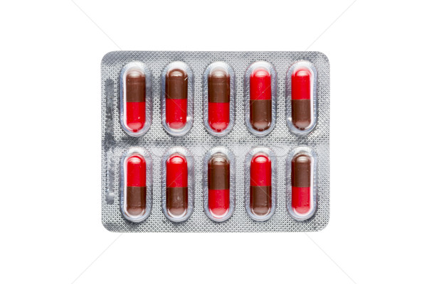 The red-brown pills in a blister Stock photo © ironstealth