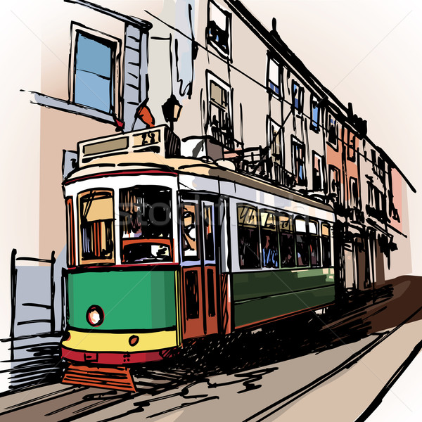 typical tramway  in Lisbon Stock photo © isaxar