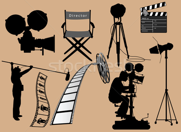 Cinema coleção vetor trabalhar filme vídeo Foto stock © isaxar