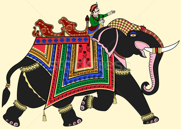Decorato indian elefante uomo Asia India Foto d'archivio © isaxar