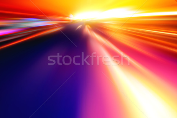 acceleration speed motion on night road Stock photo © Iscatel