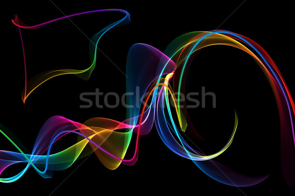 Absztrakt szalag hullámok színes fény keret Stock fotó © Iscatel