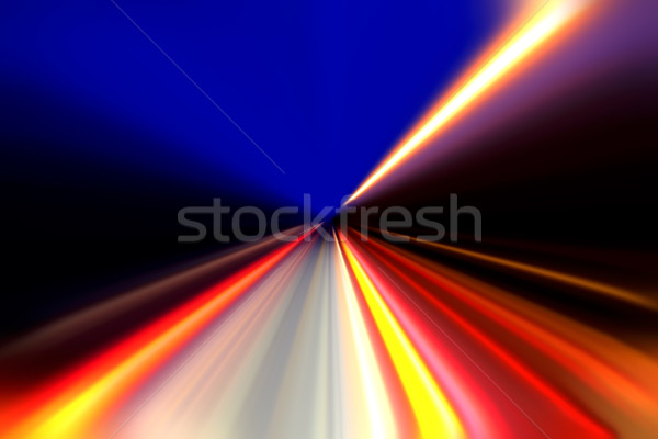 acceleration speed motion on night road Stock photo © Iscatel