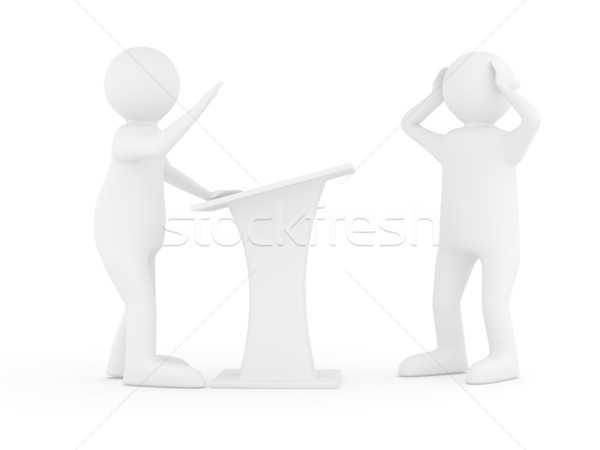 man on tribune. Isolated 3D image on white Stock photo © ISerg