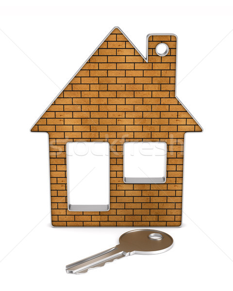 keys and house on white background. isolated 3d illustration Stock photo © ISerg