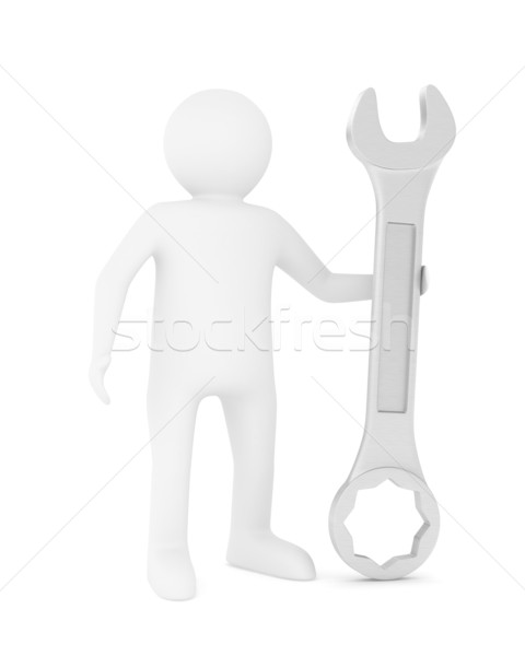 Uomo chiave bianco isolato 3D immagine Foto d'archivio © ISerg